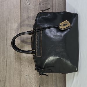 Dooney & Bourke Black Florentine Vachetta Leather Satchel Handbag Purse